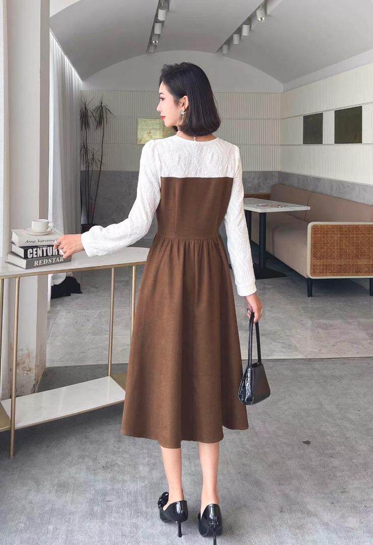 [现货]拼接连衣裙，两色、三个尺码，女装连衣裙，依柏璐(1F)