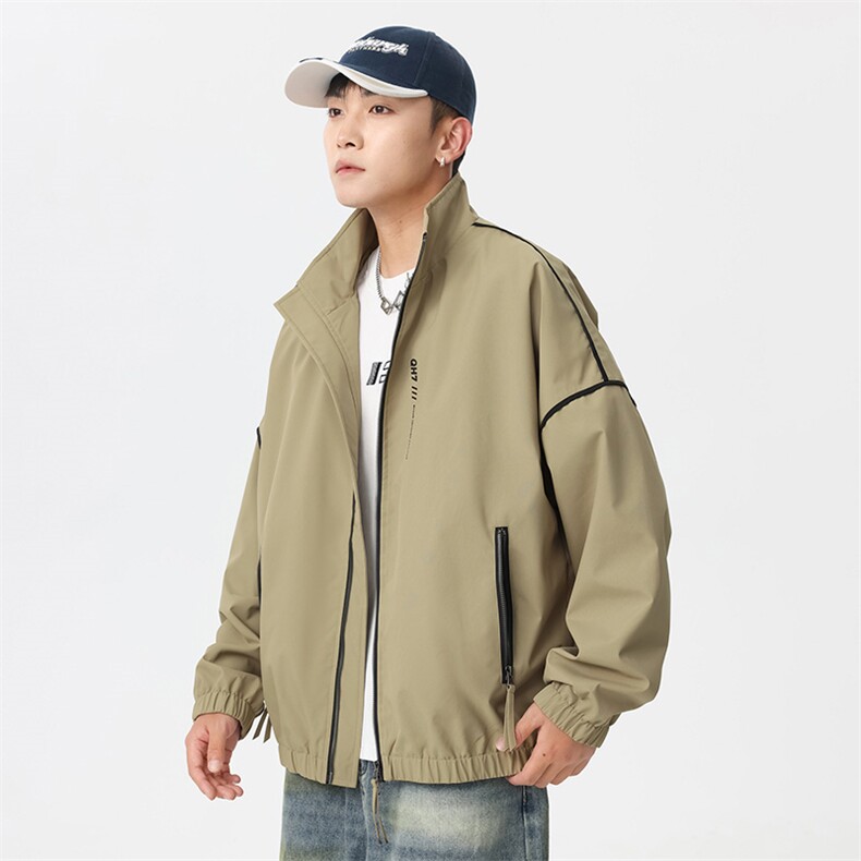 大码秋冬季棒球领夹克潮酷宽松工装风男外套JK452p65,男装夹克,电商D315