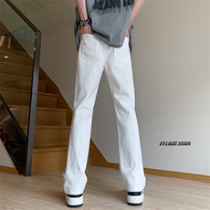 B221美式ins高街小众百搭微喇拉链破洞牛仔裤LK23086-P60控78，男装牛仔裤，电商B221