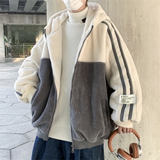 连帽棉衣男款美式休闲情侣装羊羔绒外套冬季棉服棉袄W6524-P60，男装棉衣，星座512-2