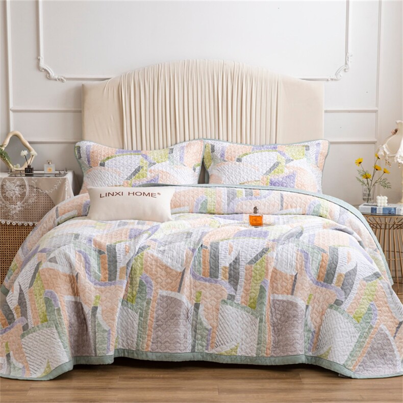 新款60天丝印花三件套，床品套件，一起卖家纺