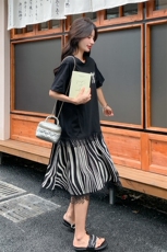 （新品）韩版宽松拼接荷叶边鱼尾T恤连衣裙88613-p115-k168，女装连衣裙，2C317A