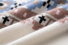 2025年秋季时尚百搭通勤简约休闲七针加厚圆领费尔岛开衫，女装羊绒衫，轩妮羊绒