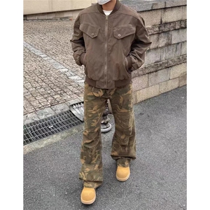 美式复古工装夹克男女春秋冬新款棒球服宽松痞帅外套HHF25 P65图片