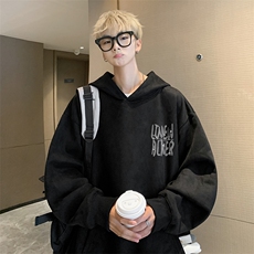 480g重磅卫衣男款春秋季字母高街vibe美式连帽衫潮牌大码宽松外套，男装卫衣，电商B205