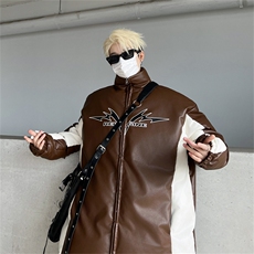 皮棉服冬季宽松港风棉衣立领冬装棉袄外套男MY2412-特100控168，男装棉衣，电商B370