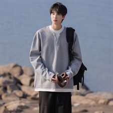 假两件华棉卫衣大码M-5XL表面棉底部聚酯纤维WY77961P48，男装卫衣，星座227-7