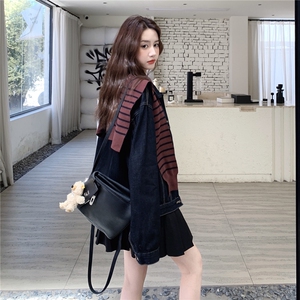 复古美式黑色牛仔短外套女春秋超火好看高级小众休闲减龄夹克上衣图片