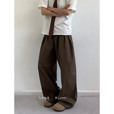 W10656-P43网图现货日系复古基础款工装长裤宽松直筒阔腿休闲裤，男装工装外套，星座1608