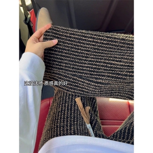 绒感条纹针织休闲裤男款潮牌垂坠弯刀裤子cleanfit直筒裤CK14