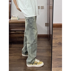 【有货】美式复古cleanfit牛仔裤男宽松直筒vibe风裤子820LL-P48，男装牛仔裤，星座1007（原301D）
