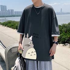 JT55150-P25假两件短袖t恤男大码胖子半袖体恤半截袖港风，男装T恤，电商A040