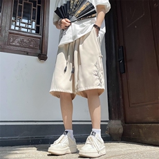 2024夏季新款潮刺绣休闲短裤男新中式西装短裤现货K7892-P32，男装牛仔裤，星座512-3