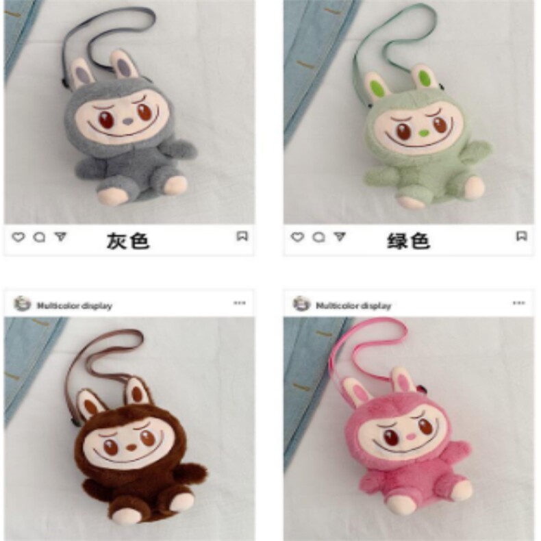 精品啊布布玩偶手提包爆款毛绒卡通包细绳可挎包，大金毛玩具
