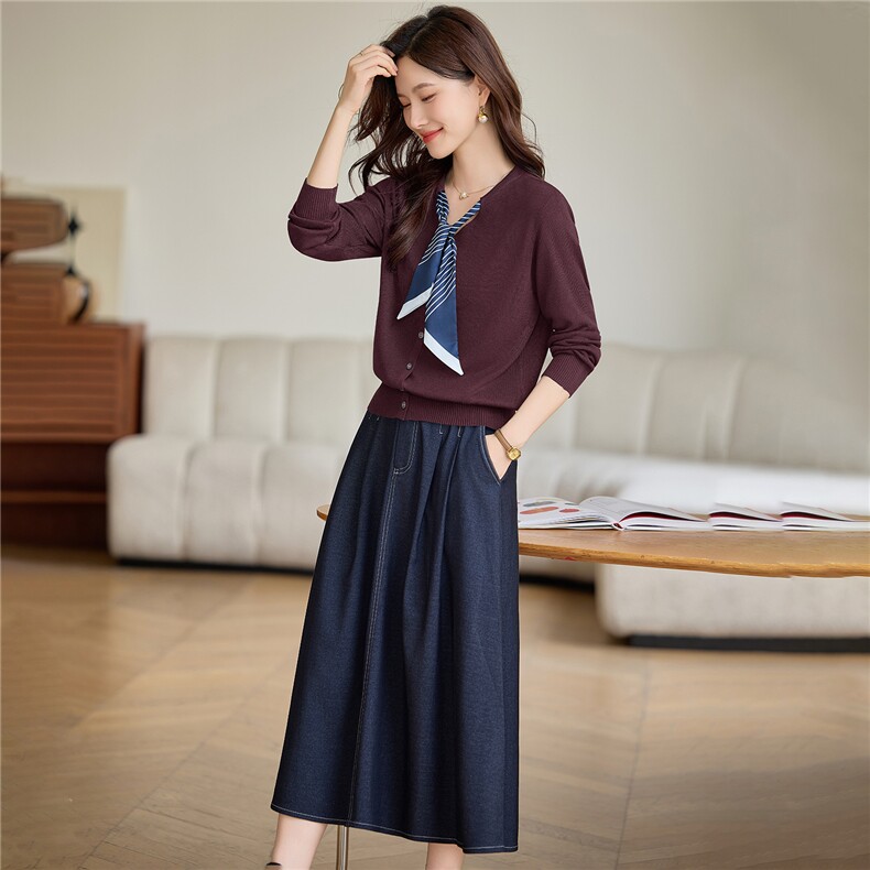 现货毛衣配半身裙两件套，女装套装/套裙，韩派