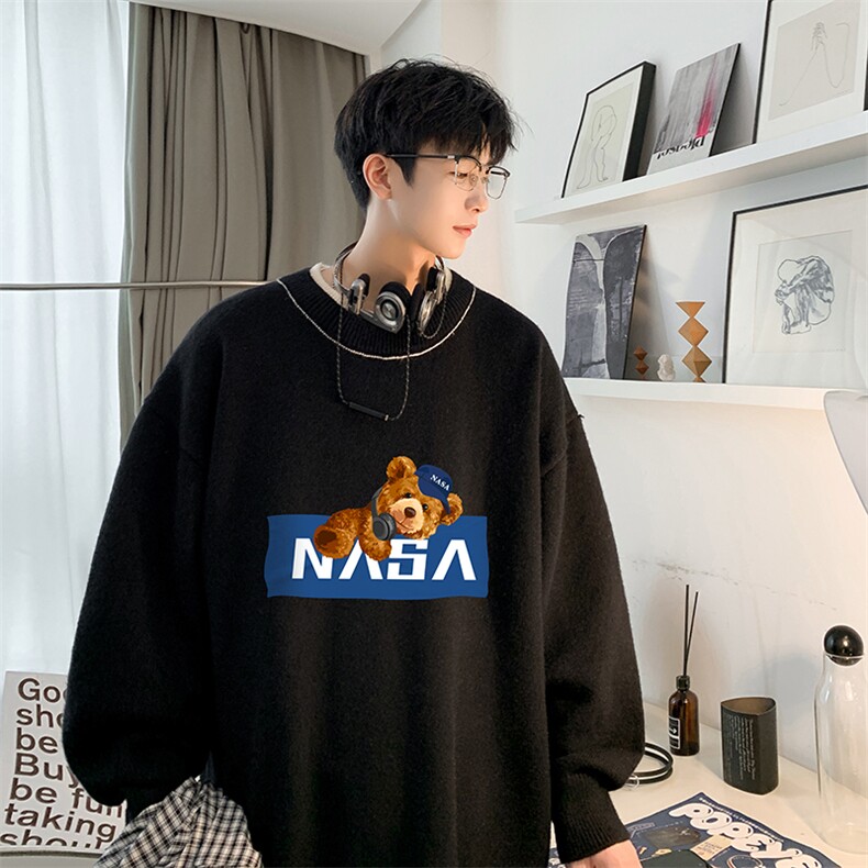 控78假两件毛衣男大码加绒针织衫男毛线衣M80247-P55加绒P70,男装针织衫/毛衣,电商A040