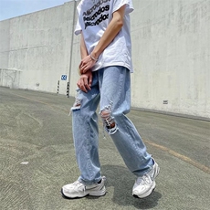 美式复古水洗做旧破洞牛仔裤男ins高街N8815P40，男装牛仔裤，星座1116-2