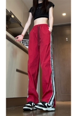 现货夏季速干情侣撞色拼接条纹休闲裤女运动长裤男K650-P45控68，男装休闲裤，星座205-5