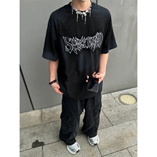 DXT44LL-P50美式复古水洗做旧刺绣短袖t恤设计感小众，男装T恤，星座1007（原301D）