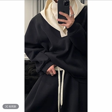 春季新款假两件连帽上衣弯刀裤套装男W369-P108K369-P78(网图），男装休闲套装，电商B267