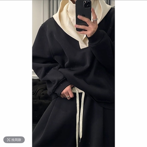 春季新款假两件连帽上衣弯刀裤套装男W369-P108 K369-P78 (网图）图片