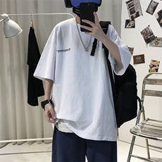 XZ115A-T06200克纯棉男女字母印花大码S-5XL10色T恤衫圆领半袖，男装T恤，星座115A-3