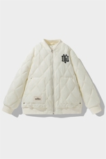 M8376-P85冬季新款菱形格棒球服大码羽绒棉加厚刺绣棉衣，男装棉衣，星座109