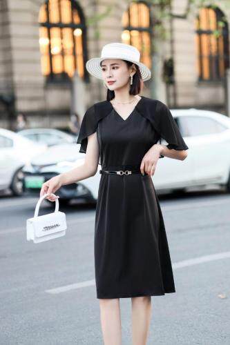 带披肩连衣裙，女装连衣裙，青云阁