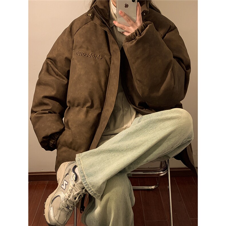 中性PU皮复古做旧设计钢印棉衣男女MY77096P130控198抖控228,男装棉衣,星座227-7
