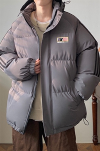 已注册拼三条杠宽松男女情侣面包服羽绒棉连帽棉衣C408 M1203P100图片