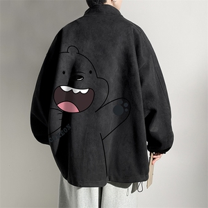 麂皮绒夹克男大码立领褂子外套JK85131-P68 加绒款-P78图片
