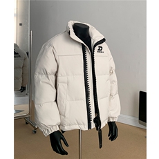 假模冬装美式重磅刺绣棉衣大拉链情侣棉服立领外套男H1027P148，男装棉衣，电商A341