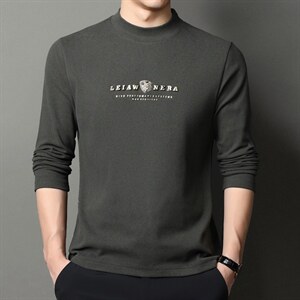 套头印花休闲男士卫衣长袖t恤打底衫春秋季新款休闲中年男装上衣图片