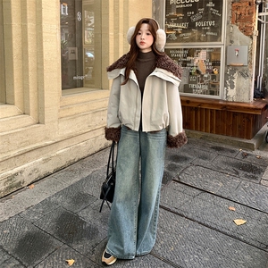 新款   美式复古派克服 加厚  短款皮毛一体p225-k328图片
