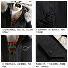 MM48238-P130冬季大毛领棉衣男士大码加厚棉袄男棉服砖墙，男装棉衣，电商A040A