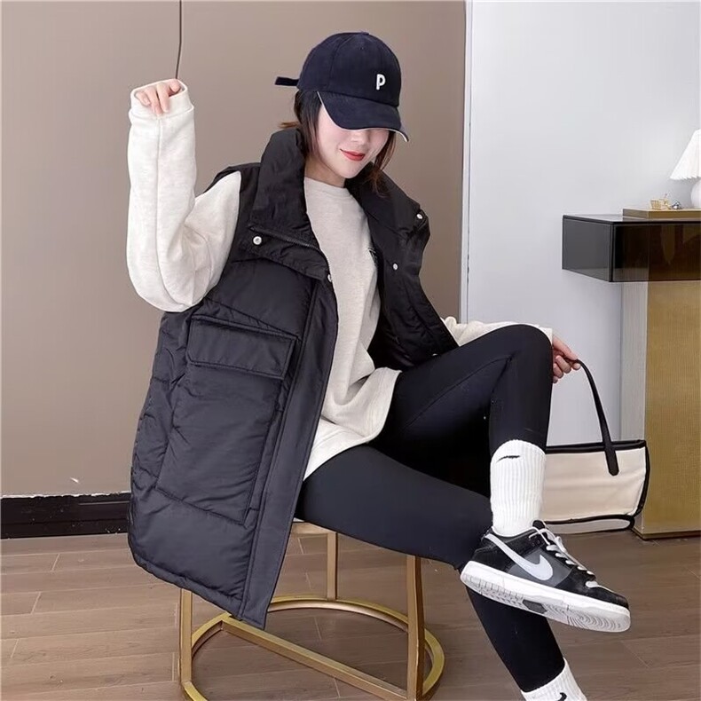 韩版港风东大门大码羽绒服女冬装新款宽松加厚大口袋马甲棉服外套,男装背心/马甲,星座1210-1