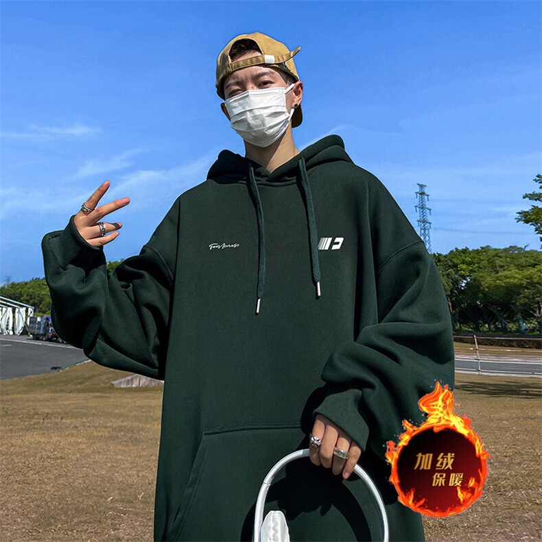 抖音得物供货可提供视频秋冬重磅美式宽松连帽卫衣DL2296,男装卫衣,电商A486