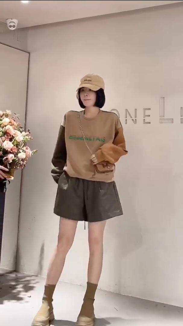 2022新款时尚百搭休闲抽绳短裤,女装其它,L·H·X