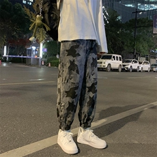 现货港风秋装男运动休闲工装裤宽松束脚迷彩款D201-DM07-P50，男装工装外套，电商D321-1
