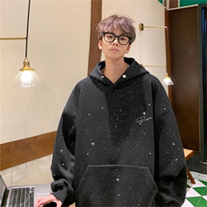 24秋新款高品质满天星亮片连帽卫衣手写英文印花MWL9158-P50控88，男装卫衣，星座508（原C305）
