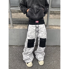 美式复古刺绣白色微喇牛仔裤男2026新款高街直筒修身显瘦裤子春秋，男装牛仔裤，四季星座505