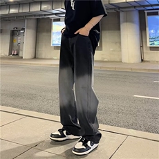 牛仔裤男韩版潮流高街帅气渐变色2023夏季新款ins阔腿裤RK293-P39，男装牛仔裤，星座412-3