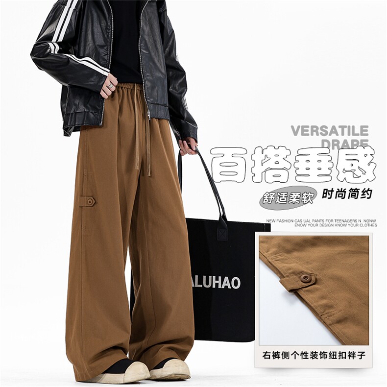 美式复古春秋新款工装长裤男生宽松直筒休闲裤子潮牌K02530-P58,男装工装外套,星座308B-2