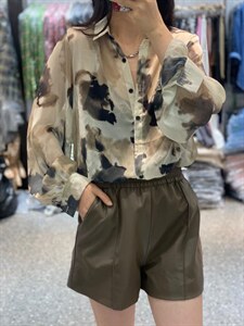 2022秋季新款休闲宽松显瘦气质百搭印花衬衫,女装衬衫,L·H·X