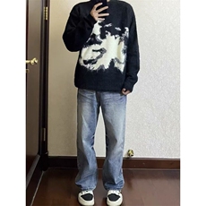 复古宽松仿貂毛圆领毛衣男女秋冬季慵懒风针织套头上衣M5242，男装针织衫/毛衣，星座1116A（原606A-3）