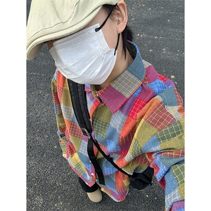 2026春夏新款提花格子长袖衬衫高品质格子衬衫复古外套CS256-P45,匡威allstar搭配 男图片
