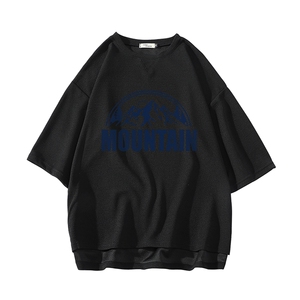 春夏季七分袖t恤男大码五分袖男短袖中袖  白底 Q11255-P30图片