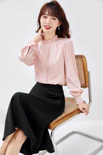 2021秋季新品韩版木耳领气质上衣，其它，秋子丰色(3F)