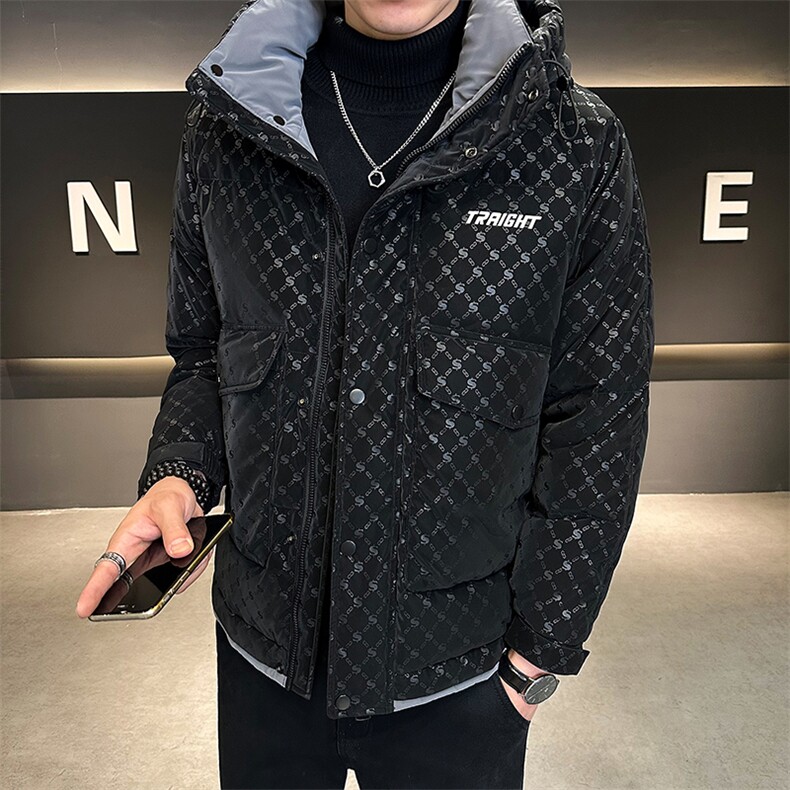 2025冬季店主风羽绒服字母印花高级感连帽保暖外套男YR8090-P220,男装羽绒服,电商A413