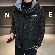 2025冬季店主风羽绒服字母印花高级感连帽保暖外套男YR8090-P220，男装羽绒服，电商A413